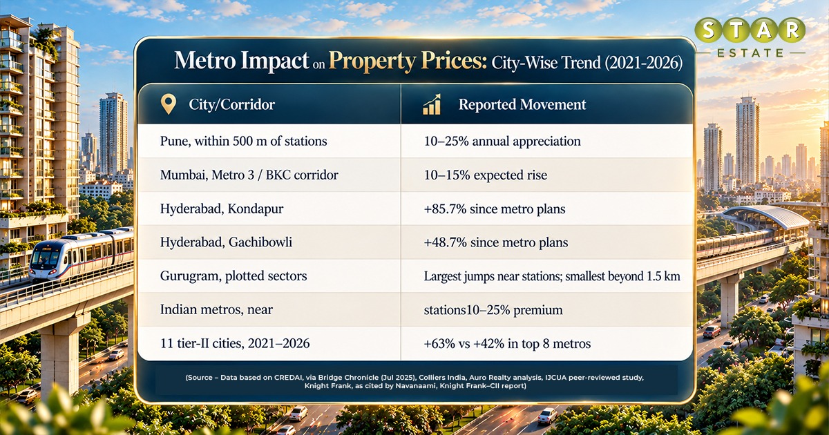 Metro impact on indian real estate 2021-2026